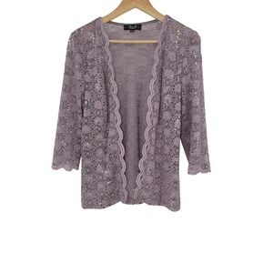 R&M Collection Sequin Lace Jacket Lavender Mother of Bride USA‎ Women's Size 10